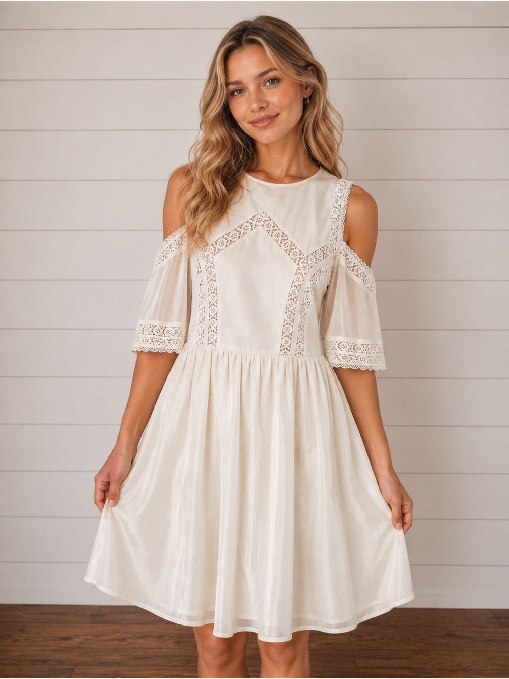 ASOS white lace flowy dress